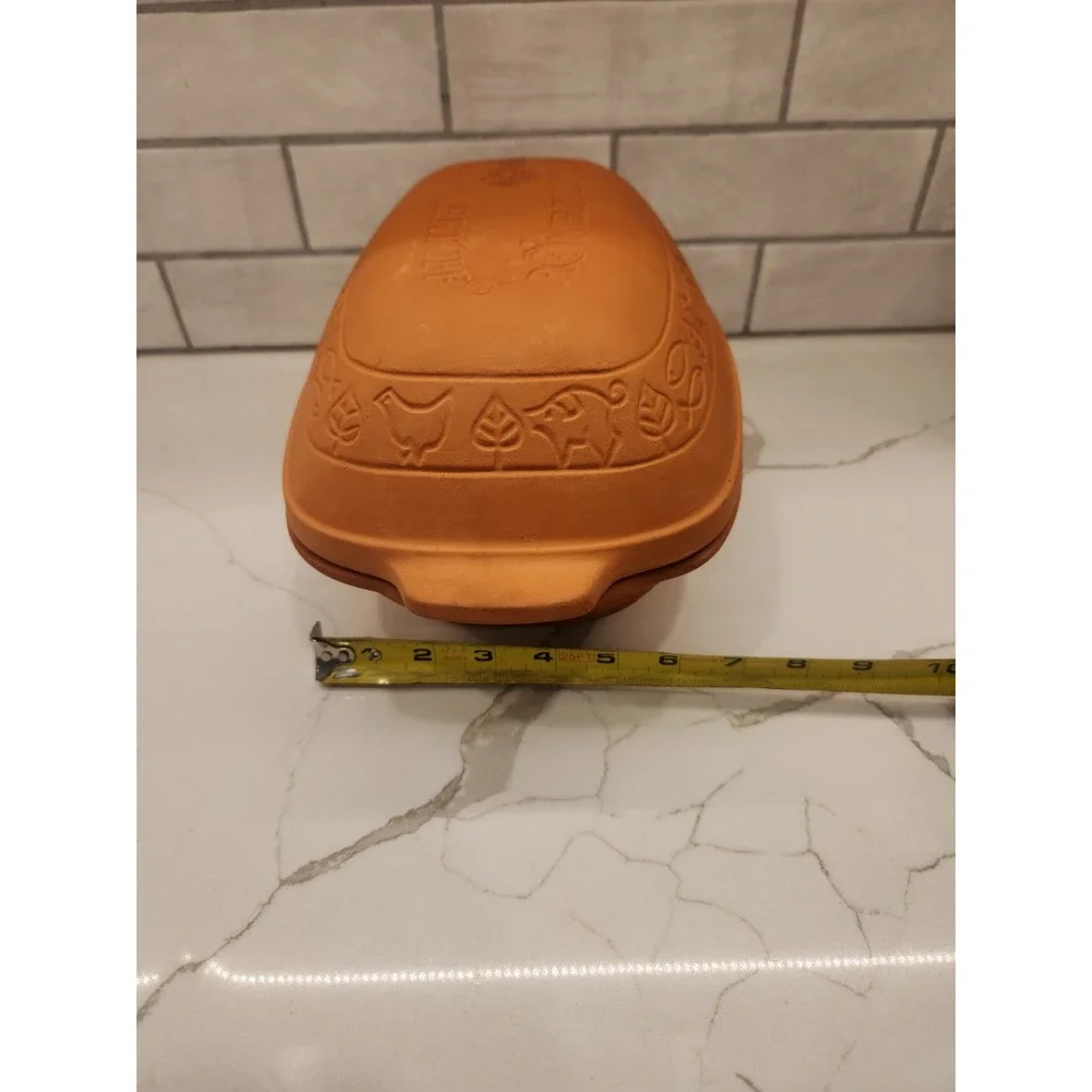 Romertopf Terra Cotta Clay Baker Pot and Lid #110 Made In Germany With Recipes